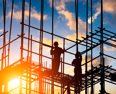 Construction scaffolding work