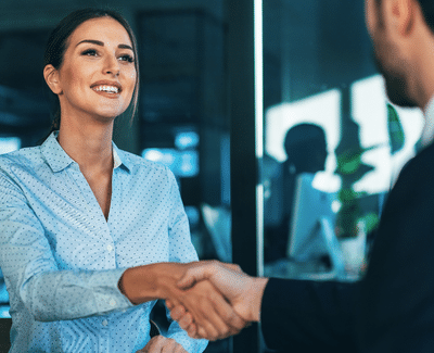 Handshake in office