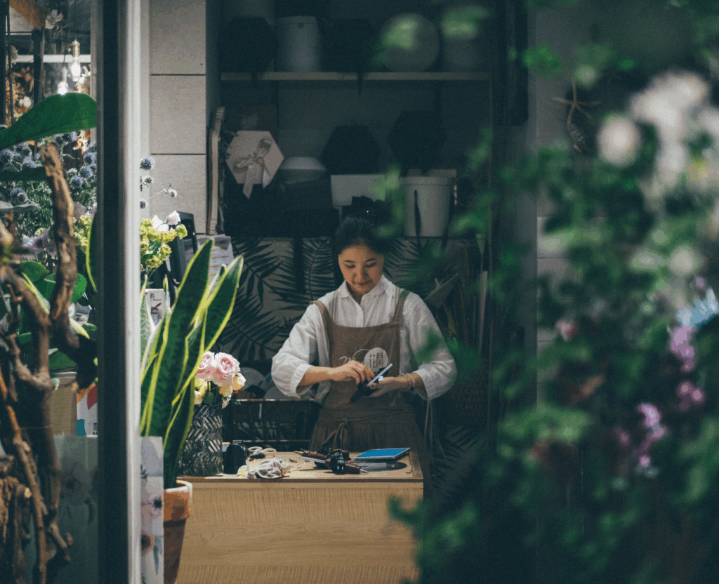 Woman working at hospitality