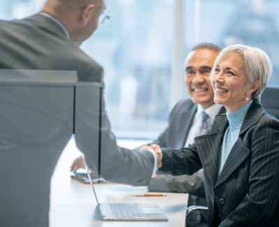 Handshake in office
