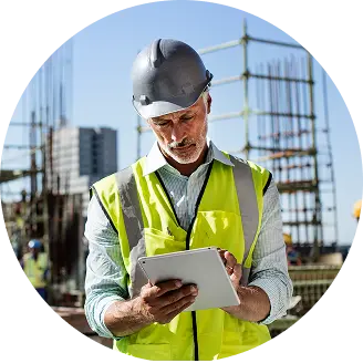 Man at construction site