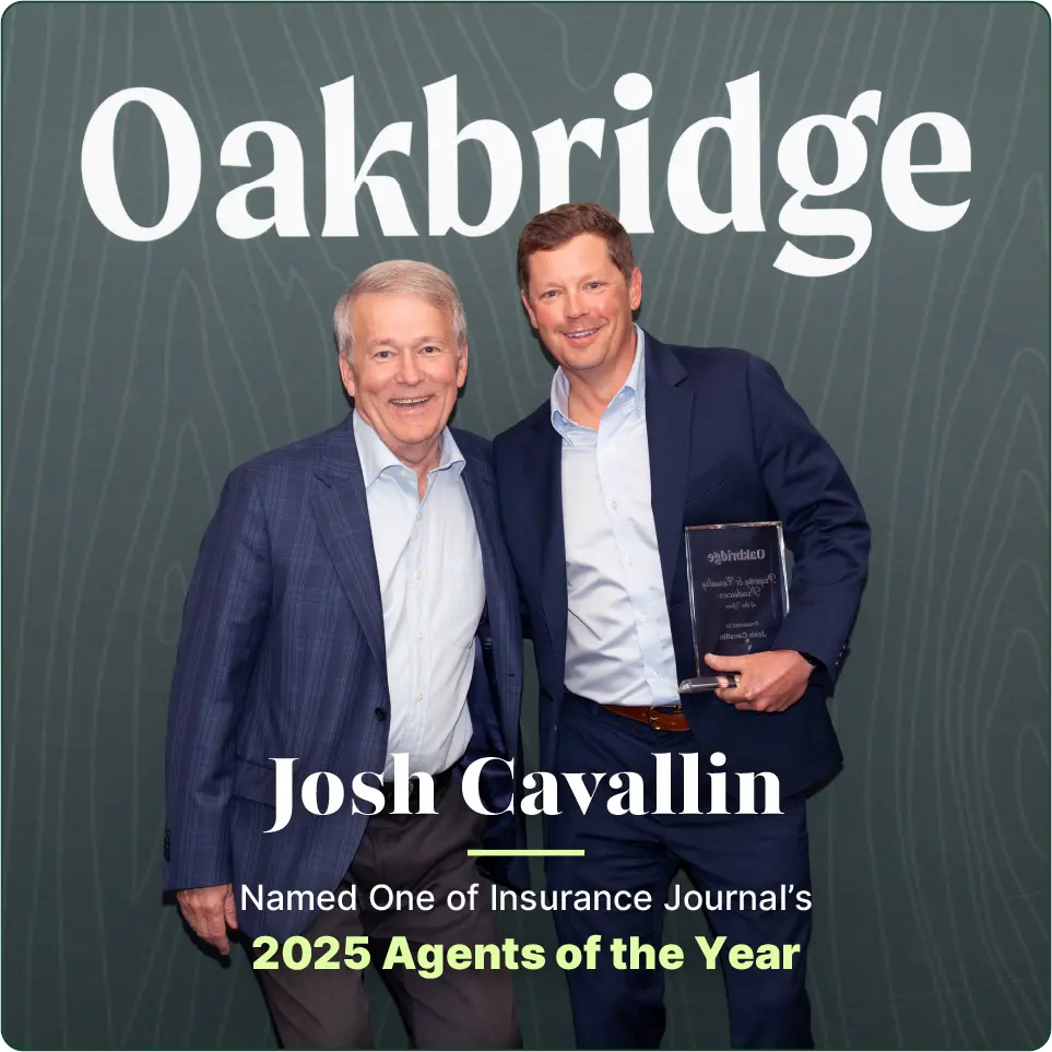 Oakbridge Josh Cavallin named one of insurance journal's 2026 agents of the year